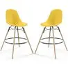 Buy Bar Stool - Scandinavian Design - Wooden Legs - Pack of 2 - Lumi Yellow 61565 at MyFaktory