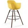 Buy Bar Stool - Scandinavian Design - Dark Wood Legs - Skandiva Pastel yellow 61570 in the Europe
