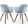 Buy Dining Chair - Scandinavian Design - Dark Wood Legs - Pack of 2 - Skandiva Light grey 61571 home delivery