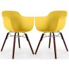 Buy Dining Chair - Scandinavian Design - Dark Wood Legs - Pack of 2 - Skandiva Yellow 61571 at MyFaktory