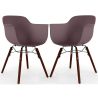 Buy Dining Chair - Scandinavian Design - Dark Wood Legs - Pack of 2 - Skandiva Taupe 61571 in the Europe