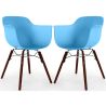 Buy Dining Chair - Scandinavian Design - Dark Wood Legs - Pack of 2 - Skandiva Blue 61571 at MyFaktory