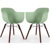 Buy Dining Chair - Scandinavian Design - Dark Wood Legs - Pack of 2 - Skandiva Pastel green 61571 home delivery