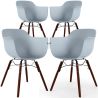 Buy Dining Chairs - Scandinavian Design - Dark Wood Legs - Pack of 4 - Skandiva Light grey 61572 in the Europe