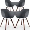 Buy Dining Chairs - Scandinavian Design - Dark Wood Legs - Pack of 4 - Skandiva Dark grey 61572 home delivery