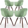 Buy Dining Chairs - Scandinavian Design - Dark Wood Legs - Pack of 4 - Skandiva Pastel green 61572 - in the EU