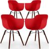 Buy Dining Chairs - Scandinavian Design - Dark Wood Legs - Pack of 4 - Skandiva Red 61572 in the Europe