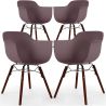 Buy Dining Chairs - Scandinavian Design - Dark Wood Legs - Pack of 4 - Skandiva Taupe 61572 home delivery