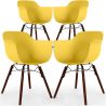 Buy Dining Chairs - Scandinavian Design - Dark Wood Legs - Pack of 4 - Skandiva Yellow 61572 with a guarantee