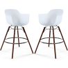 Buy Bar Stool Scandinavian Design - Dark Wood Legs - Pack of 2 - Skandiva White 61573 - in the EU