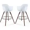 Buy Bar Stool Scandinavian Design - Dark Wood Legs - Pack of 2 - Skandiva White 61573 - in the EU
