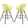 Buy Bar Stool Scandinavian Design - Dark Wood Legs - Pack of 2 - Skandiva Pastel yellow 61573 - prices