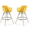 Buy Bar Stool Scandinavian Design - Dark Wood Legs - Pack of 2 - Skandiva Pastel yellow 61573 - prices