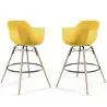 Buy Bar Stool Scandinavian Design - Dark Wood Legs - Pack of 2 - Skandiva Pastel yellow 61573 - prices