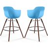 Buy Bar Stool Scandinavian Design - Dark Wood Legs - Pack of 2 - Skandiva Blue 61573 at MyFaktory