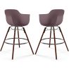 Buy Bar Stool Scandinavian Design - Dark Wood Legs - Pack of 2 - Skandiva Taupe 61573 in the Europe