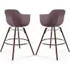 Buy Bar Stool Scandinavian Design - Dark Wood Legs - Pack of 2 - Skandiva Taupe 61573 in the Europe