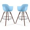 Buy Bar Stool Scandinavian Design - Dark Wood Legs - Pack of 2 - Skandiva Light blue 61573 with a guarantee