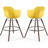 Buy Bar Stool Scandinavian Design - Dark Wood Legs - Pack of 2 - Skandiva Yellow 61573 - in the EU