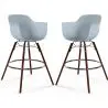 Buy Bar Stool Scandinavian Design - Dark Wood Legs - Pack of 2 - Skandiva Light grey 61573 - prices