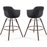 Buy Bar Stool Scandinavian Design - Dark Wood Legs - Pack of 2 - Skandiva Black 61573 in the Europe