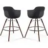 Buy Bar Stool Scandinavian Design - Dark Wood Legs - Pack of 2 - Skandiva Black 61573 at MyFaktory