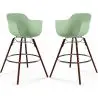 Buy Bar Stool Scandinavian Design - Dark Wood Legs - Pack of 2 - Skandiva Pastel green 61573 home delivery