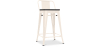 Buy Bistrot Metalix stool wooden and small backrest - 60cm Cream 59117 at MyFaktory