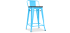 Buy Bistrot Metalix stool wooden and small backrest - 60cm Turquoise 59117 in the Europe