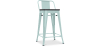 Buy Bistrot Metalix stool wooden and small backrest - 60cm Pale Green 59117 - in the EU