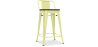 Buy Bistrot Metalix stool wooden and small backrest - 60cm Pastel yellow 59117 - in the EU