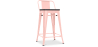 Buy Bistrot Metalix stool wooden and small backrest - 60cm Pastel orange 59117 - in the EU