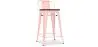 Buy Industrial Design Bar Stool with Backrest - Wood & Steel - 60 cm - Metalix Pastel orange 59117 - prices
