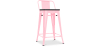 Buy Bistrot Metalix stool wooden and small backrest - 60cm Pink 59117 - in the EU