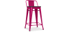 Buy Bistrot Metalix stool wooden and small backrest - 60cm Fuchsia 59117 in the Europe