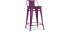 Buy Bistrot Metalix stool wooden and small backrest - 60cm Purple 59117 in the Europe
