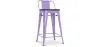 Buy Industrial Design Bar Stool with Backrest - Wood & Steel - 60 cm - Metalix Pastel Purple 59117 at MyFaktory