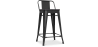 Buy Bistrot Metalix stool wooden and small backrest - 60cm Black 59117 - in the EU