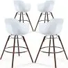 Buy Bar Stools Scandinavian Design - Dark Wood Legs - Pack of 4 - Skandiva White 61574 - in the EU