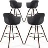 Buy Bar Stools Scandinavian Design - Dark Wood Legs - Pack of 4 - Skandiva Black 61574 - prices