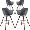 Buy Bar Stools Scandinavian Design - Dark Wood Legs - Pack of 4 - Skandiva Dark grey 61574 in the Europe