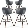 Buy Bar Stools Scandinavian Design - Dark Wood Legs - Pack of 4 - Skandiva Dark grey 61574 in the Europe