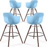 Buy Bar Stools Scandinavian Design - Dark Wood Legs - Pack of 4 - Skandiva Light blue 61574 home delivery