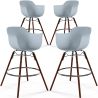 Buy Bar Stools Scandinavian Design - Dark Wood Legs - Pack of 4 - Skandiva Light grey 61574 with a guarantee