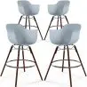 Buy Bar Stools Scandinavian Design - Dark Wood Legs - Pack of 4 - Skandiva Light grey 61574 with a guarantee