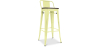 Buy Wooden Bistrot Metalix stool with small backrest - 76 cm Pastel yellow 59118 at MyFaktory