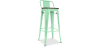 Buy Wooden Bistrot Metalix stool with small backrest - 76 cm Mint 59118 - prices