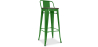 Buy Wooden Bistrot Metalix stool with small backrest - 76 cm Green 59118 - in the EU