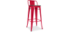 Buy Wooden Bistrot Metalix stool with small backrest - 76 cm Red 59118 - in the EU