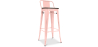 Buy Wooden Bistrot Metalix stool with small backrest - 76 cm Pastel orange 59118 in the Europe